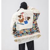 Unisex Jacket Embroidered Jacket for Men and Women Loose Lapels Fashion Brand Coat